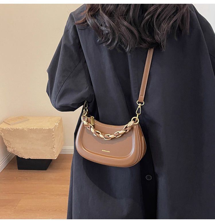 Sac messager rétro polyvalent à bandoulière avec chaîne ED0443