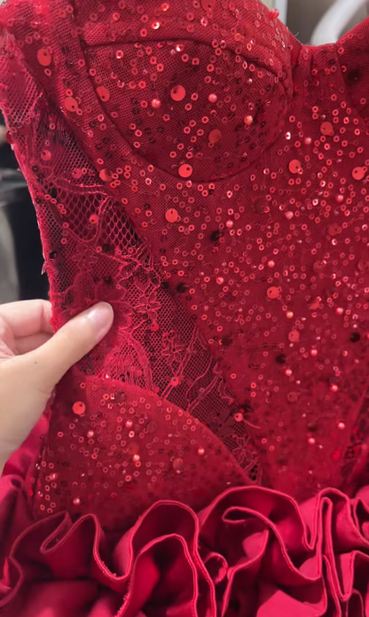 Wunderschönes dunkelolivgrünes herzförmiger Ausschnitt A-Linie Satin Tüll Kurzes Ballkleid Homecoming-Kleid ED02575
