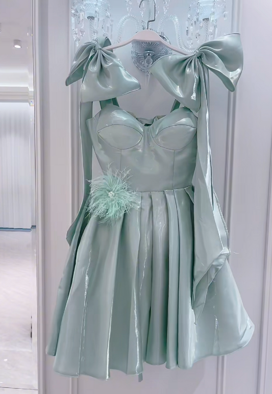 Fairy Short A-Line Prom Dresses, Green Homecoming Dresses,  Cute Birthday Dresses ED04464
