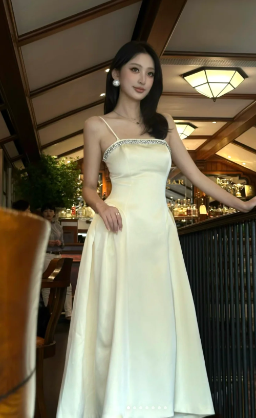 Fairy Spaghetti Straps A-Line Tea Prom Dresses, Satin Pale Yellow Formal Dresses ED04475