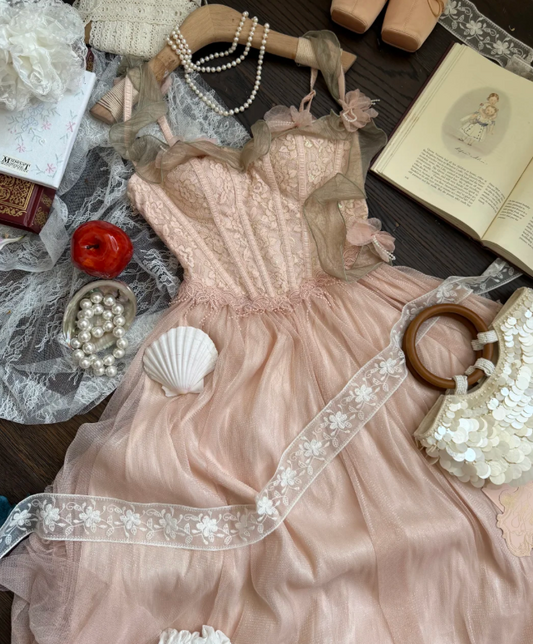 Cute Spaghetti Strap A-Line Birthday Dresses Pink Formal Dresses ED04493