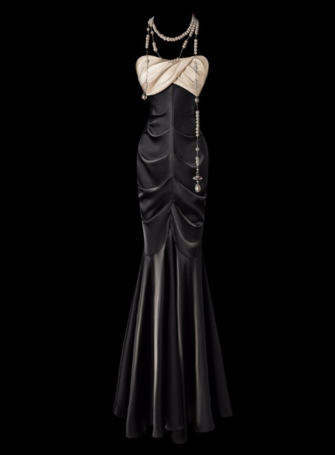 Chic Strapless Mermaid Long Prom Dresses Satin Black Formal Dresses ED04497