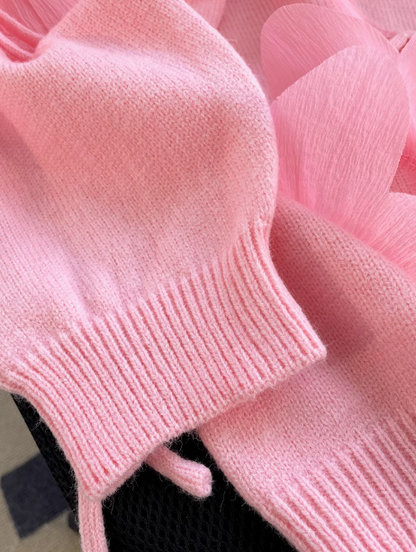Sweet 3D Petal Round Neck Thick Sweater  ED0449