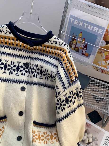Fair Isle Vintage Jacquard-Cardigan ED0450
