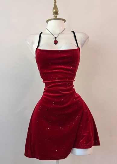 Sexy Halter Sheath Short Prom Dresses Sleeveless Velvet Burgundy Birthday Dresses Christmas Dresses ED04534