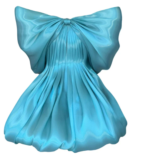 Fairy Strapless A-Line Short Prom Dresses Satin Turquoise Homecoming Dresses ED04549