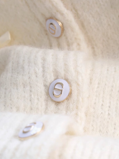 Short French Chanel Style Bow Round Neck Knitted Cardigan  ED0457