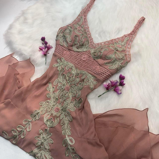 Vintage Spaghetti Strap Sheath Short Prom Dresses Chiffon Applique Homecoming Dresses Dusty Pink Formal Dresses ED04592
