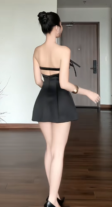 Sexy Strapless Sheath Short Prom Dresses Satin Black Homecoming Dresses Backless Birthday Dresses ED04630