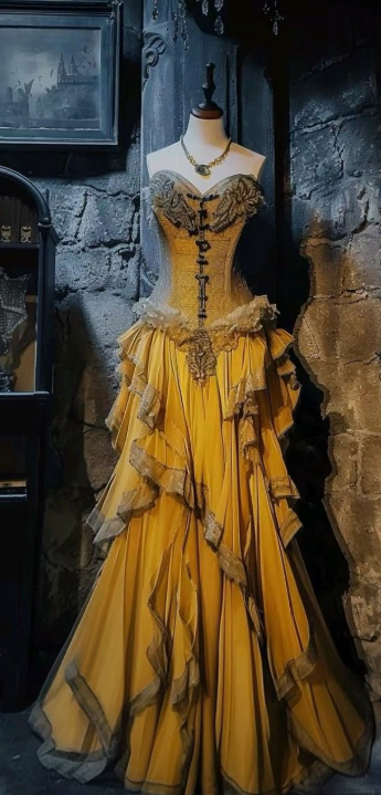 Gorgeous Sweetheart Sheath Long Prom Dresses Yellow Quinceanera Dresses ED04715