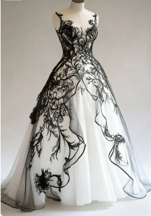 Glam V-neck Ball Gown Tulle Long Prom Dresses Black Lace Quinceanera Dresses Sweet 16 Dress ED04754