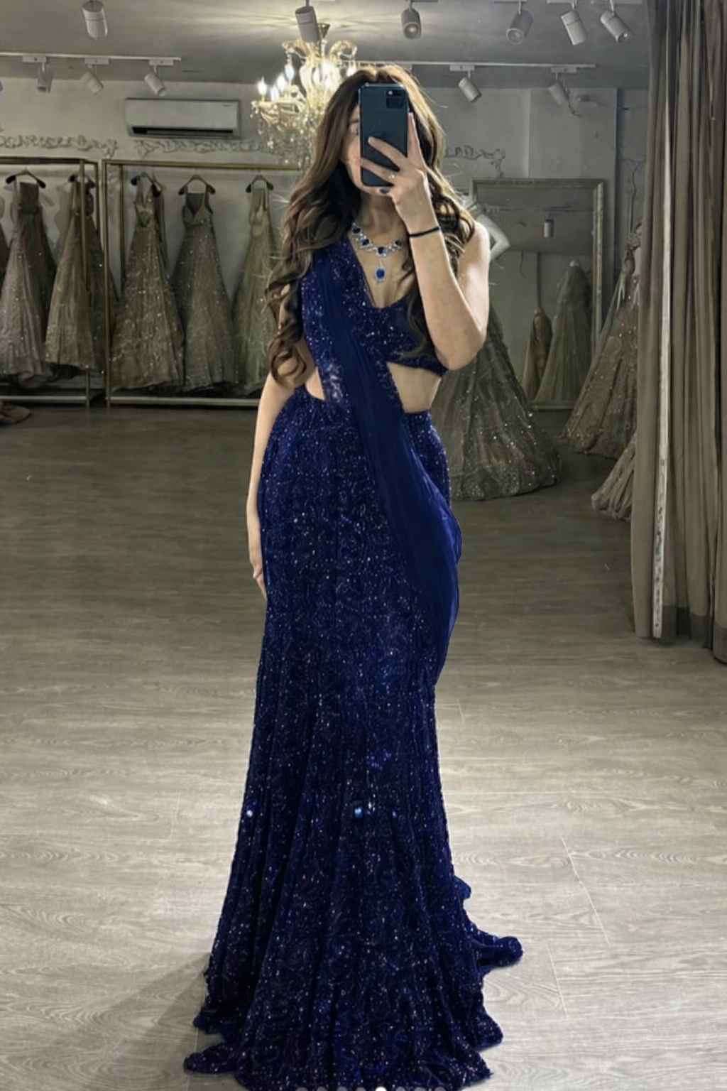 Elegant Two-Piece Mermaid Long Prom Dresses Sequin Red New Year's Eve Dresses ED04780