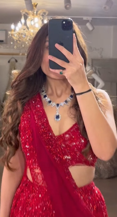 Elegant Two-Piece Mermaid Long Prom Dresses Sequin Red New Year's Eve Dresses ED04780