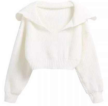 French lazy style cropped sweater ED0482