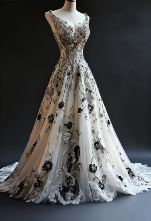 Gorgeous V-neck A-Line Tulle Long Prom Dresses Tulle Beaded Applique White Quinceañera Dresses 2025 Halloween Dress ED04859