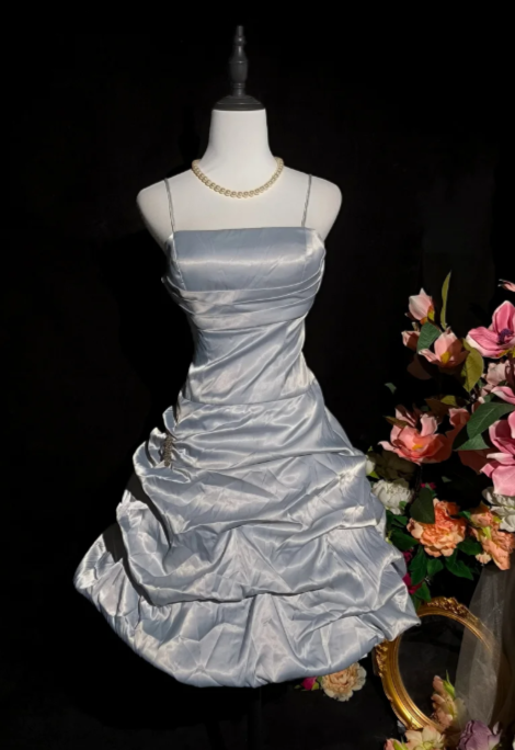 Robes d'anniversaire élégantes bleu dégradé, col en V, paillettes, mousseline, fourreau, robes de bal, robes de soirée ED04456