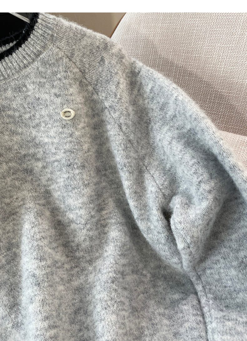 Korean lazy style round neck long sleeve sweater ED0487