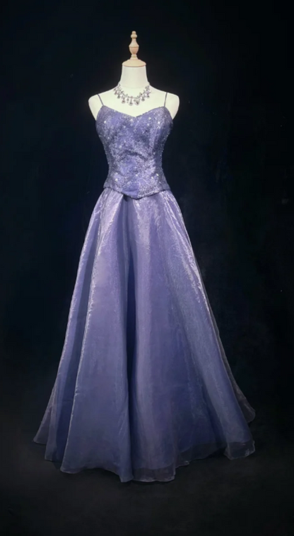 Robes d'anniversaire élégantes bleu dégradé, col en V, paillettes, mousseline, fourreau, robes de bal, robes de soirée ED04456