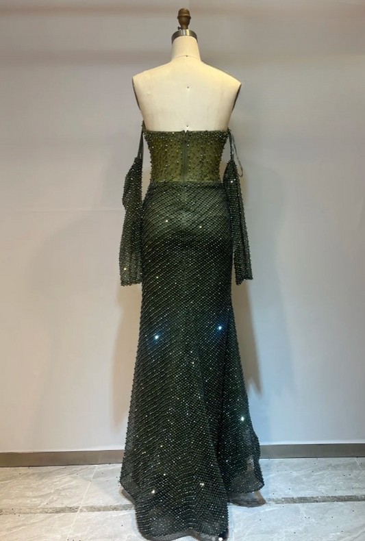 Wunderschönes dunkelolivgrünes herzförmiger Ausschnitt A-Linie Satin Tüll Kurzes Ballkleid Homecoming-Kleid ED02575
