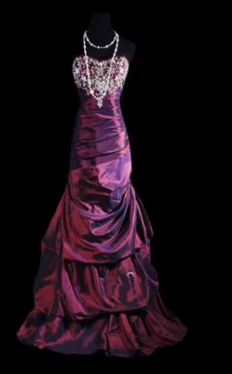 Cute Strapless Sheath Purple Long Prom Dresses Taffeta Rhinestone Applique Purple Evening Dresses Sweet 16 Dresses ED04931