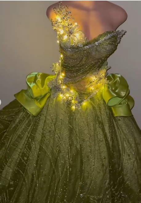 Fairy Sweetheart Ball Gown Green Long Prom Dresses Sparkly Rhinestone Tulle Green Sweet 16 Dress ED04952