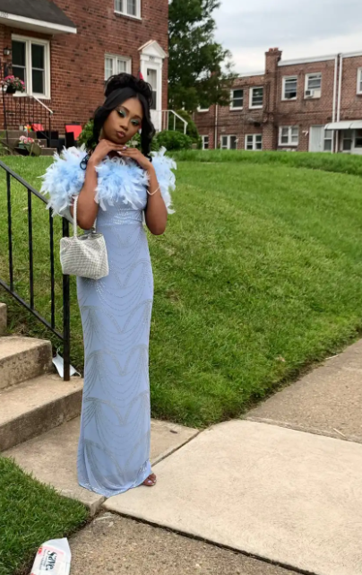 Gorgeous Off-the-shoulder Sheath Blue Long Prom Dresses Chiffon Blue Formal Dresses ED04953