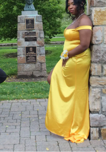 Sexy Off-Shoulder Sheath Long Prom Dresses Satin Yellow Evening Dresses ED04982