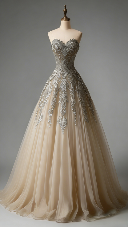 Palace-Style Sweetheart A-Line Long Prom Dresses Tulle Forest Green Sweet 16 Dresses ED04996