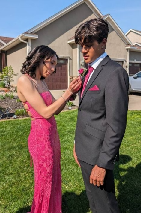 Sexy Spaghetti Strap Sheath Fuchsia Long Prom Dresses with Slits Fuchsia Formal Dresses ED05032