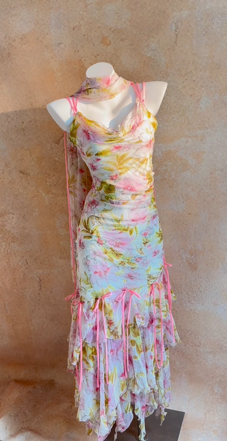 Robes d'anniversaire élégantes bleu dégradé, col en V, paillettes, mousseline, fourreau, robes de bal, robes de soirée ED04456