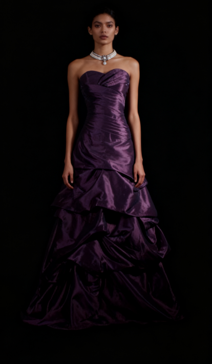 Gorgeous Sweetheart Neck A-Line Purple Long Prom Dresses Taffeta Sleeveless Purple Quinceanera Dresses Sweet 16 Dress ED05056