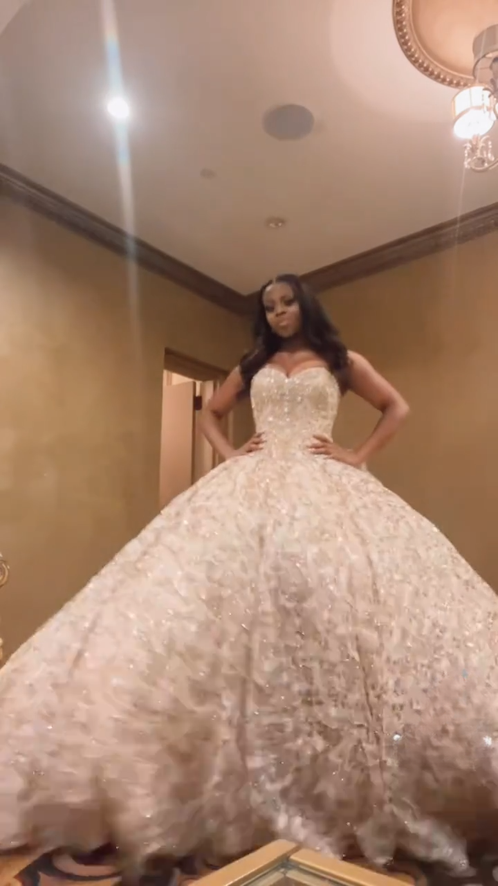 Glam Strapless A-Line Gold Long Prom Dresses Glitter Tulle Gold Birthday Dresses ED05105