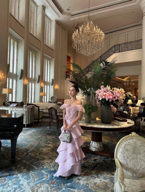 Robes d'anniversaire élégantes bleu dégradé, col en V, paillettes, mousseline, fourreau, robes de bal, robes de soirée ED04456