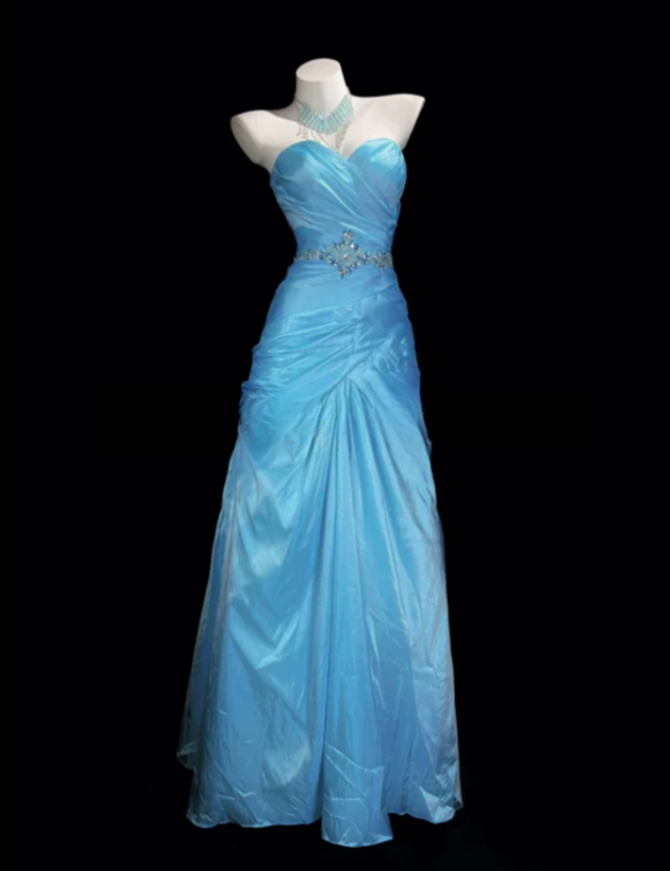 Fairy Sweetheart neck  Sheath Blue  Long Prom Dresses Satin Blue Formal Dresses ED05120