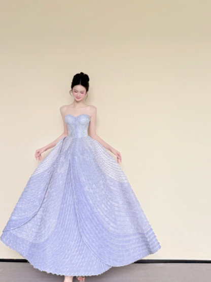 Cute Sweetheart-neck A-line Lilac Long Prom Dresses Sleeveless Lilac Birthday Dresses Sweet 16 Dress ED05127