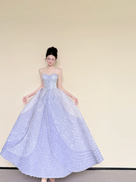 Cute Sweetheart-neck A-line Lilac Long Prom Dresses Sleeveless Lilac Birthday Dresses Sweet 16 Dress ED05127