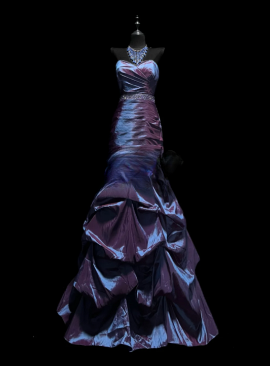 Cute Sweetheart-neck Ball Gown Navy Blue Long Prom Dresses Taffeta Navy Blue Quinceanera Dresses Sweet 16 Dresses ED05130