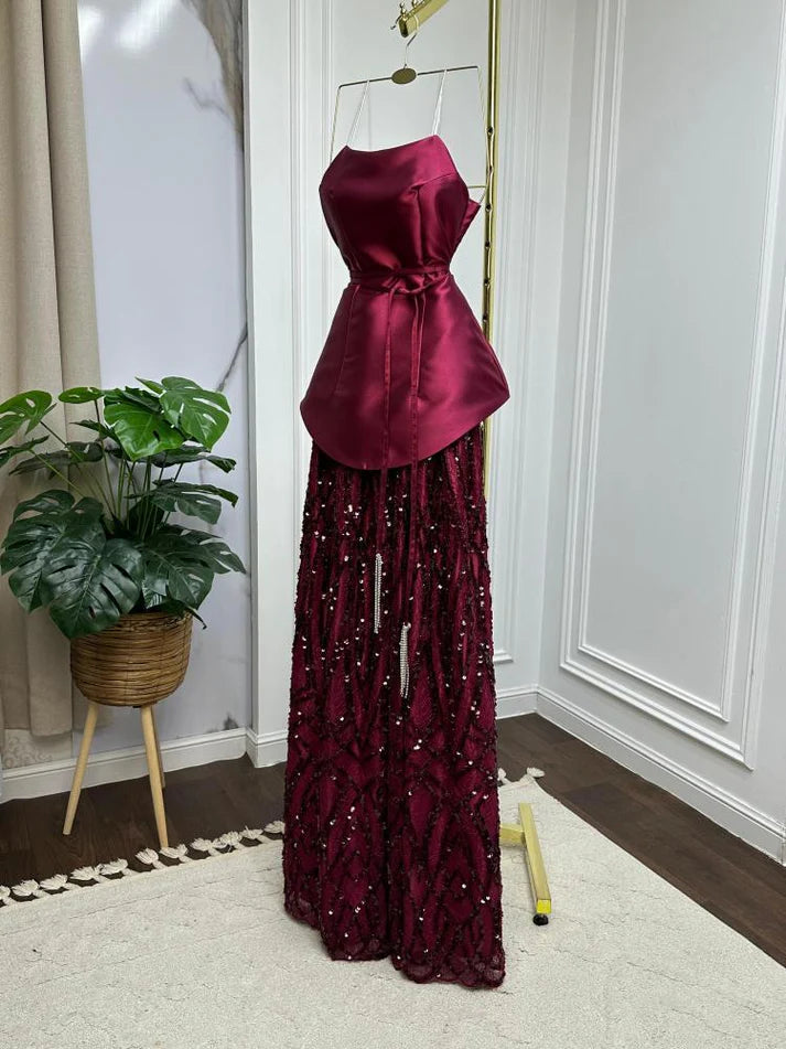 Elegant Straps Sheath Midnight Blue Long Prom Dresses Satin Midnight Blue Evening Gowns ED05150