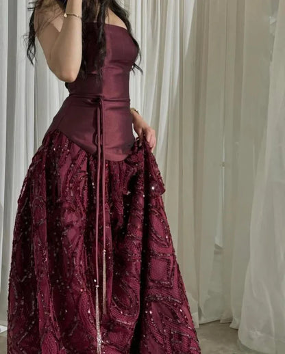 Elegant Straps Sheath Midnight Blue Long Prom Dresses Satin Midnight Blue Evening Gowns ED05150