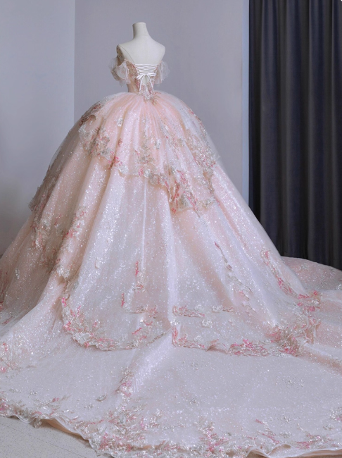 Robes d'anniversaire élégantes bleu dégradé, col en V, paillettes, mousseline, fourreau, robes de bal, robes de soirée ED04456