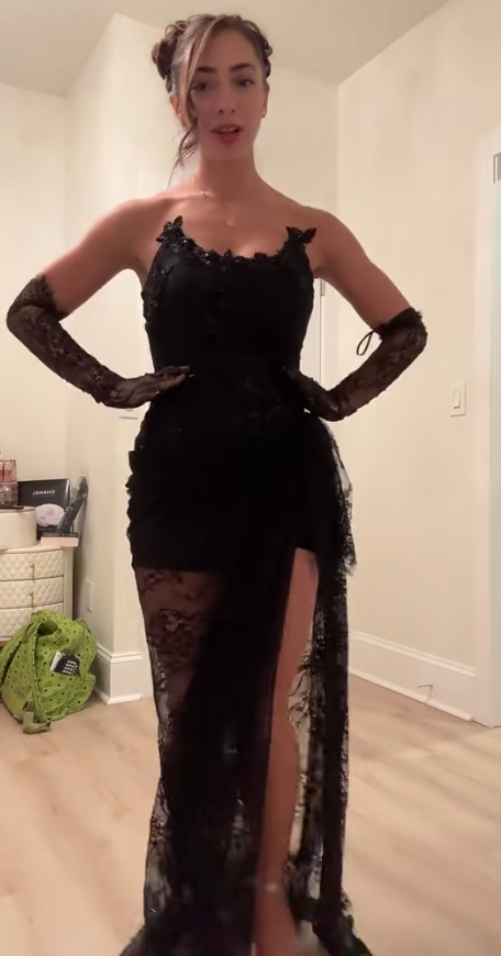 Glam Strapless Sheath Long Prom Dress with Slits Lace Appliques Black Birthday Dresses ED05246