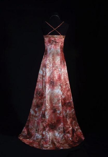 Elegant A-Line Long Prom Dresses, Spaghetti Straps Formal Dresses, Beaded Slit Evening Dresses ED05340