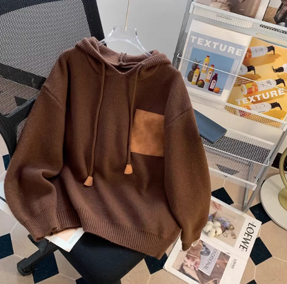 Lazy retro loose hooded sweater ED0539