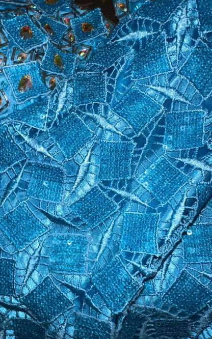 Elegant Mermaid Blue Evening Dresses Sweetheart Tulle Long Prom Dresses Sleeveless Blue Party Dresses ED05423