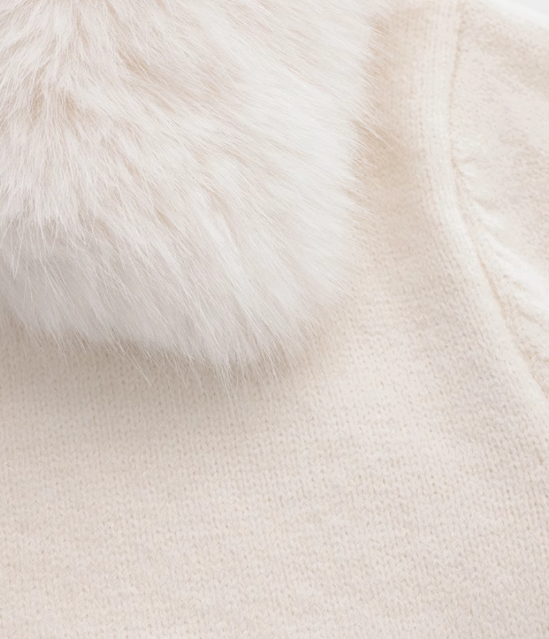 2025 New Style Fashion Hooded Fur Collar Zipper Loose Sweater ED0544