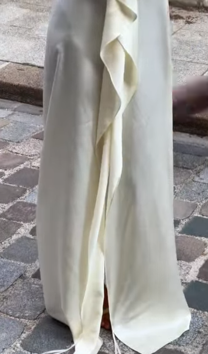 Simple Strapless Sheath Long Prom Dresses Chiffon Yellow Party dresses Evening Dresses ED05450