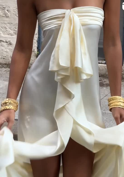 Simple Strapless Sheath Long Prom Dresses Chiffon Yellow Party dresses Evening Dresses ED05450