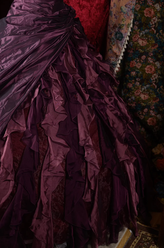 Cute Sweetheart A-Line Long Prom Dresses Satin Grape Quinceanera Dresses Sleeveless Sweet 16 Dress ED05451