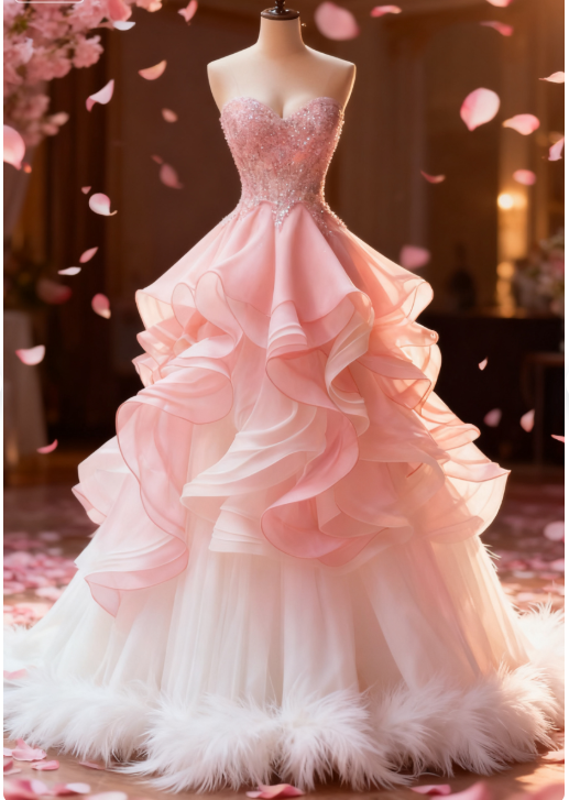 Cute Sweetheart A-Line Long Prom Dresses Tulle Pink Quinceanera Dresses Sleeveless Sweet 16 Dress ED05454