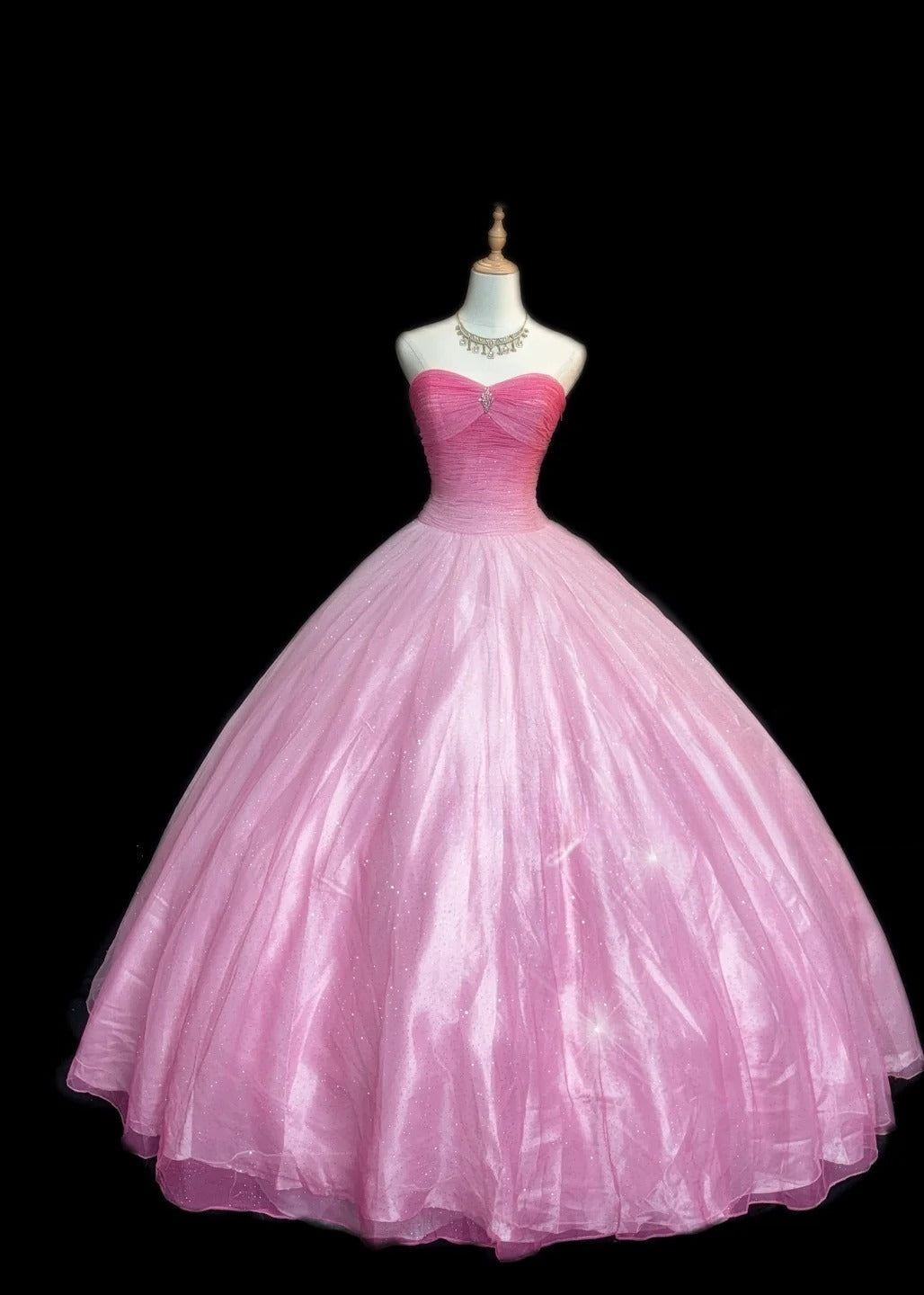 Fairy A-Line Pink Long Prom Dresses Sweetheart Pink Formal Dresses Tulle Sleeveless Evening Dresses   ED05477